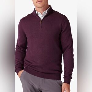 Mizzen + Main Cassady Quarter Zip Sweater Pullover Men's Size XXL Plum Heather